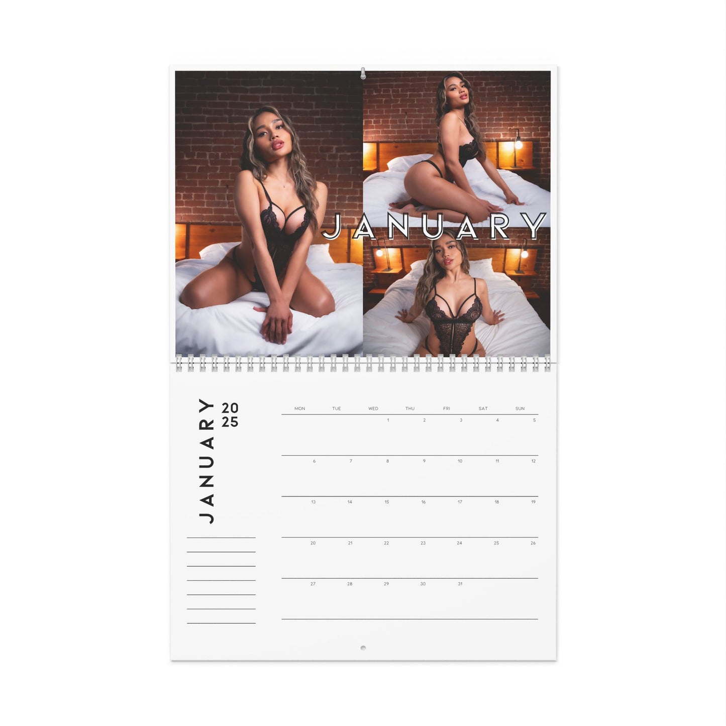 Elegant Glamour Wall Calendar 2025 - Featuring Stylish Model Photography